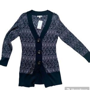 Alberto Makali Black and Gray Cardigan